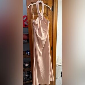 BHLDN Ruby Satin Charmeuse Dress in Champagne, size 16.